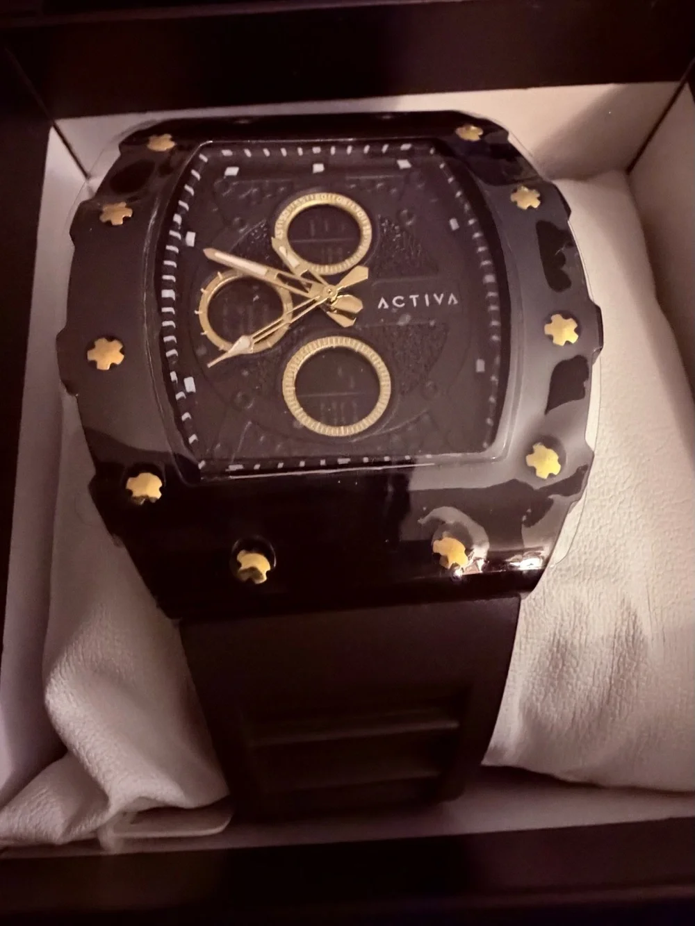 ACTIVA Invicta Black and Gold Chronograph Watch